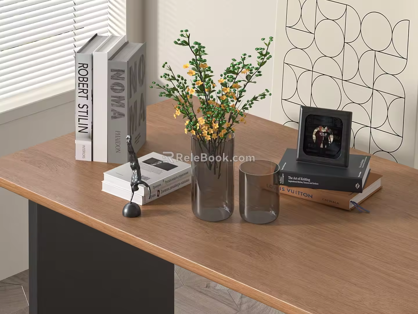 Modern Vintage Ornaments Combination Vase Ornaments Combination Books 3d model