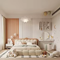 Cozy Kids Bedroom With Stuffed Toys Bed Decorative Wall Shelf And Soft Rug