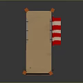 Mobile Burger Food Truck With Red White Striped Awning And Service Window