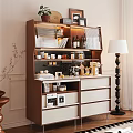 Modern Middle-Ancient Style Sideboard Decoration Floor Lamp Sideboard 3d model