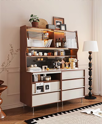 Modern Middle-Ancient Style Sideboard Decoration Floor Lamp Sideboard 3d model