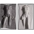 Abstract Painting Featuring Human Figure Sculptural Form With Textured Surface And Light Dark Tones