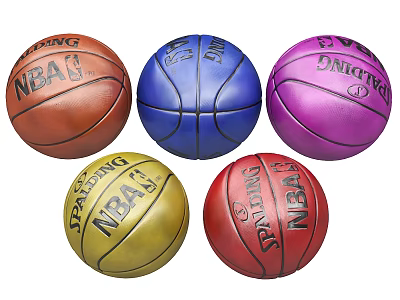 Colorful NBA Dribbling Basketballs In Different Colors As Sports Equipment 3d model