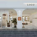 Modern Clothing Store Interior With Open Layout Display Racks And Decorative Plants