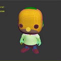 Game Movie Character Homer Simpson Toy Figure With Yellow Skin Black Hair White Shirt Blue Pants
