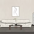 Quiet Sofa Coffee Table Combination Clouds Sofa Coffee Table Combination 3d model