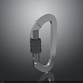 High Quality Silver Metal Carabiner With Secure Locking Mechanism Design