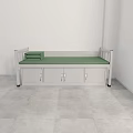 Single Bed With White Frame Green Mattress Side Rails And Storage Drawers