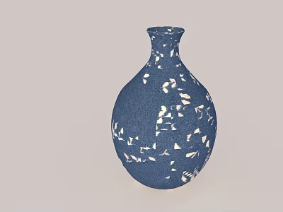Elegant Blue Vase With White Floral Patterns For Home Decor Accent 3d model