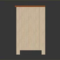 Modern Wooden Storage Cabinet With Orange Countertop And Multiple Drawers And Doors