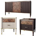 Elegant Modern Chest of Drawers with Wooden Panels Metal Handles and Decorative Legs