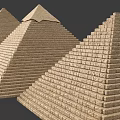 Ancient Pyramid Stone Sculptures With Layered Structure And Detailed Texture 3d model