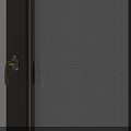 Gray Aluminum Casement Window With Clear Glass Panel And Handle Design