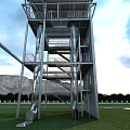 Industrial Equipment Metal Structure Staircase With Glass Curtain Wall In Industrial Facility Design