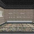 Cultural Center Exhibition Hall With Ancient Chinese Artifacts And Display Cases