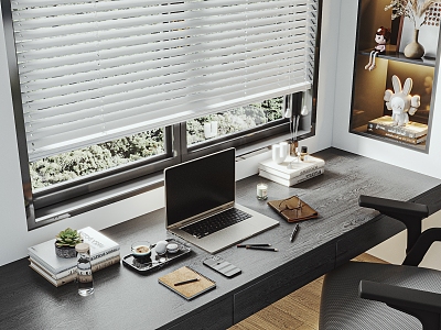 Laptop computer desk and chair combination model