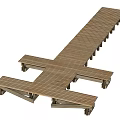 Wooden Bridge With Cross Planks And Modular Outdoor Structure Design