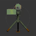 Green Military Weapon With Tripod Stand And Metal Structure Design