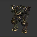 Futuristic Armored Mech Robot Character With Blue Yellow Armor And Joint Details