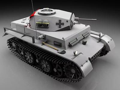 WWII Era Gray Tank With Turret Cannon Tracks And Hatch Details 3d model WWII Era Gray Tank With Turret Cannon Tracks And Hatch Details 3d model