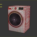 White Front Loading Washing Machine With Modern Control Panel And Efficient Design 3d model