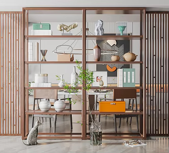 New Chinese-style Storage Rack Storage Rack Partition 3d model