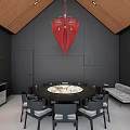 Modern private room large box 3d model