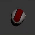 Detailed Sculpture Carving of White Red Race Helmet with Brand Logos and Autograph