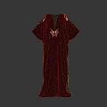 Dark Gray Robe With Golden Embellishments On Shoulders And Chest