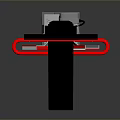Railroad Crossing Signal Structure With Red Barrier And Warning Light Design