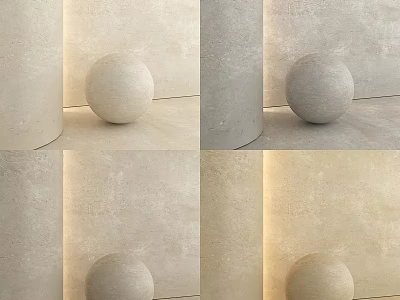 Textured Interior Background Wall with Round Sphere and Decorative Column in Modern Minimalist Design 3d model