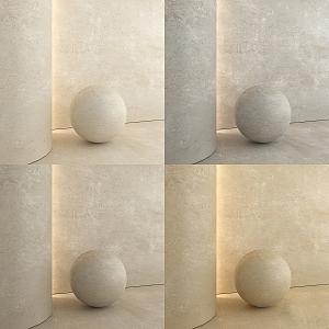 Micro-cement wall combination concrete stone wall-stillness wind micro-cement art paint beige paint 3d model