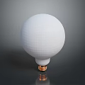 White Spherical Light Bulb With Copper Base And Grid Texture Against Gray Gradient Background 3d model