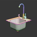 Modern White Square Washbasin With Sleek White Faucet In Bathroom Design