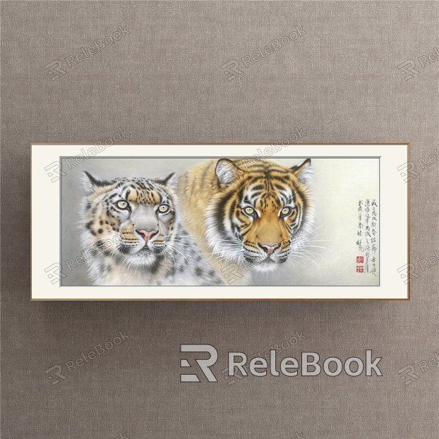 New Chinese Animal Painting Yellow Living Room Animals model