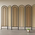 Middle ancient screen partition 3d model