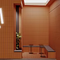 Modern Café Interior Design With Wooden Walls Ceiling Lights Bar Counter And Tables