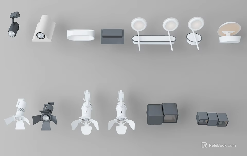 Modern Downlights And Spotlights With Various Stylish Designs For Home Lighting 3d model 