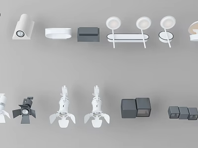 Modern Downlights And Spotlights With Various Stylish Designs For Home Lighting 3d model