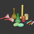 Daily Life Glassware Collection With Beakers Flasks Graduated Cylinders And Test Tubes