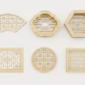 Wooden Carved Lattice Windows With Various Shapes And Intricate Patterns