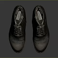 Dark Gray Vintage Lace Up Block Heel Boots With Textured Sole Design