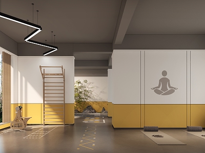 Modern Gym Fitness Yoga Area model