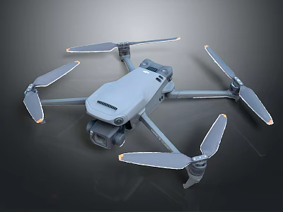 Gray Quadcopter Drone With Multiple Rotors And Camera For Aerial Photography Use 3d model