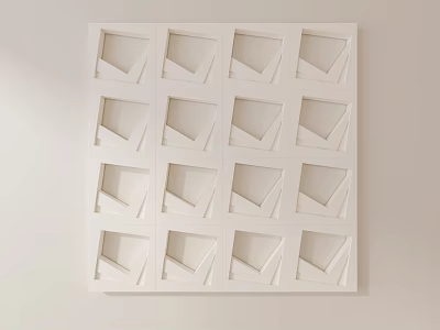 White Carved Decorative Panel With Neatly Arranged Geometric Patterns For Wall Decoration 3d model