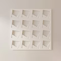 White Carved Decorative Panel With Neatly Arranged Geometric Patterns For Wall Decoration 3d model