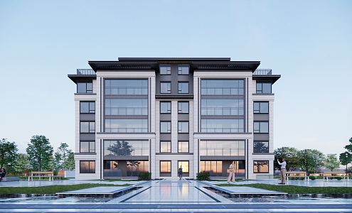 New Chinese Residential Building New Asian Multi-storey House 3d model