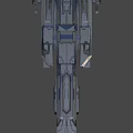 Futuristic Sci-Fi Spaceship With Geometric Design Metallic Surface And Advanced Aerodynamic Structure
