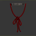 Red Rope With Metal Loop And Decorative Knot For Hanging Purposes
