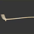 Bone Smoking Pipe With Long Stem And Carved Bowl On Black Background